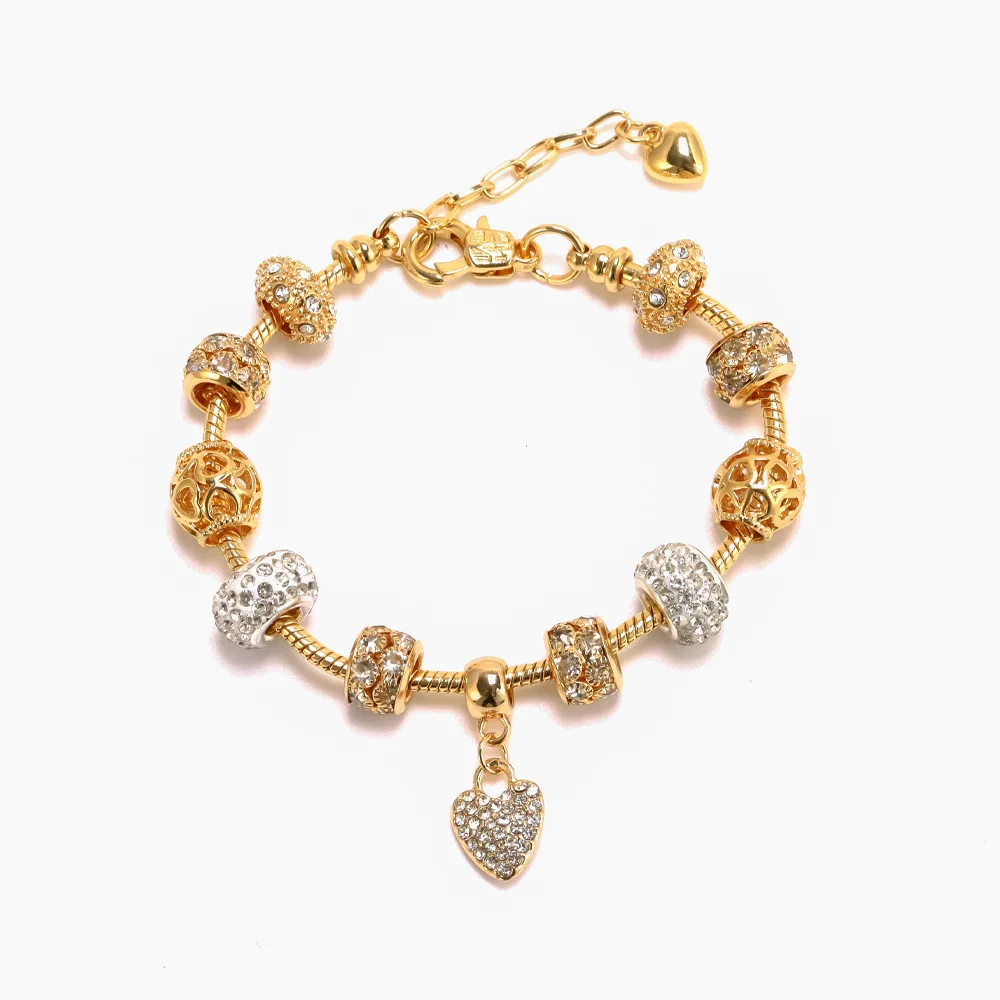 YICAI Spring Series DIY Gold Color Bracelet for Women Girl Gift White Crystal Fine Pan Heart Charm Bracelets, Picture shows
YICAI Spring Series DIY Gold Color Bracelet for Women Girl Gift White Crystal Fine Pan Heart Charm Bracelets, Picture shows