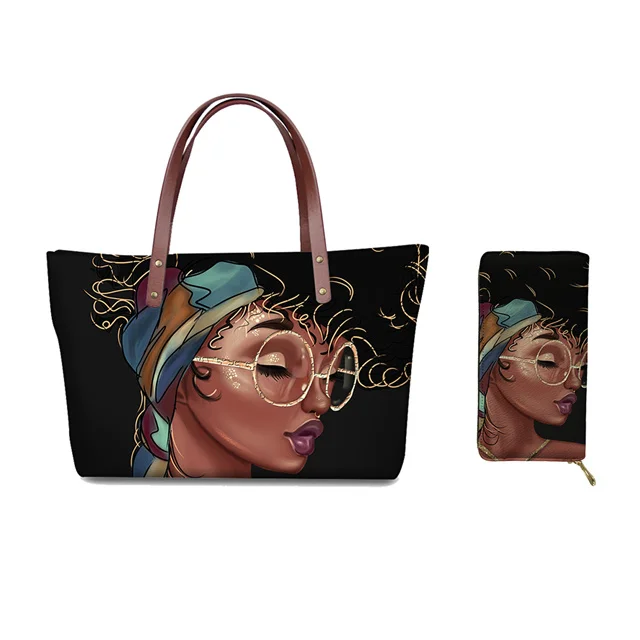 2pcs/set Purse&Handbags Women Black Girls Magic African Printing Shoulder Totes for Females Large Capacity Beach Bag Sac A Main, Customized color
2pcs/set Purse&Handbags Women Black Girls Magic African Printing Shoulder Totes for Females Large Capacity Beach Bag Sac A Main, Customized color