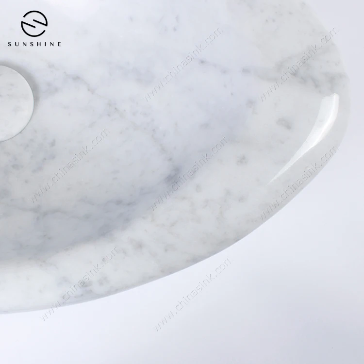 Italian Design Carrara White Marble Dinning Room Counter Top Art Wash Basin