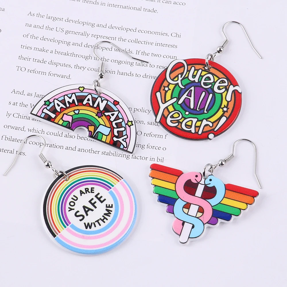 2023 Cartoon color print rainbow circular Semicircle donut snake sweet dating accessories couple earrings
2023 Cartoon color print rainbow circular Semicircle donut snake sweet dating accessories couple earrings