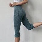 Women Jacquard Amesin Thick Seamless Yoga Pant Capri Leggings Women Jacquard Workout Leggings