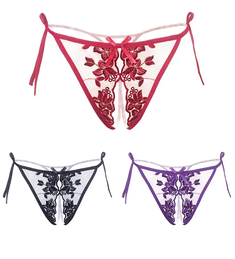 Top selling women embroidery floral lace transparent open crotch sexy lingeries thongs with hollow out
Top selling women embroidery floral lace transparent open crotch sexy lingeries thongs with hollow out