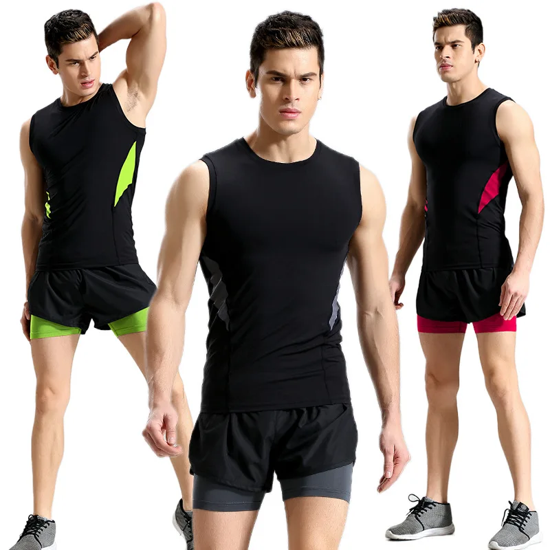 Summer sports suit men's tight-fitting quick-drying vest double-layer running shorts basketball sweating fitness suit two-piece
Summer sports suit men's tight-fitting quick-drying vest double-layer running shorts basketball sweating fitness suit two-piece