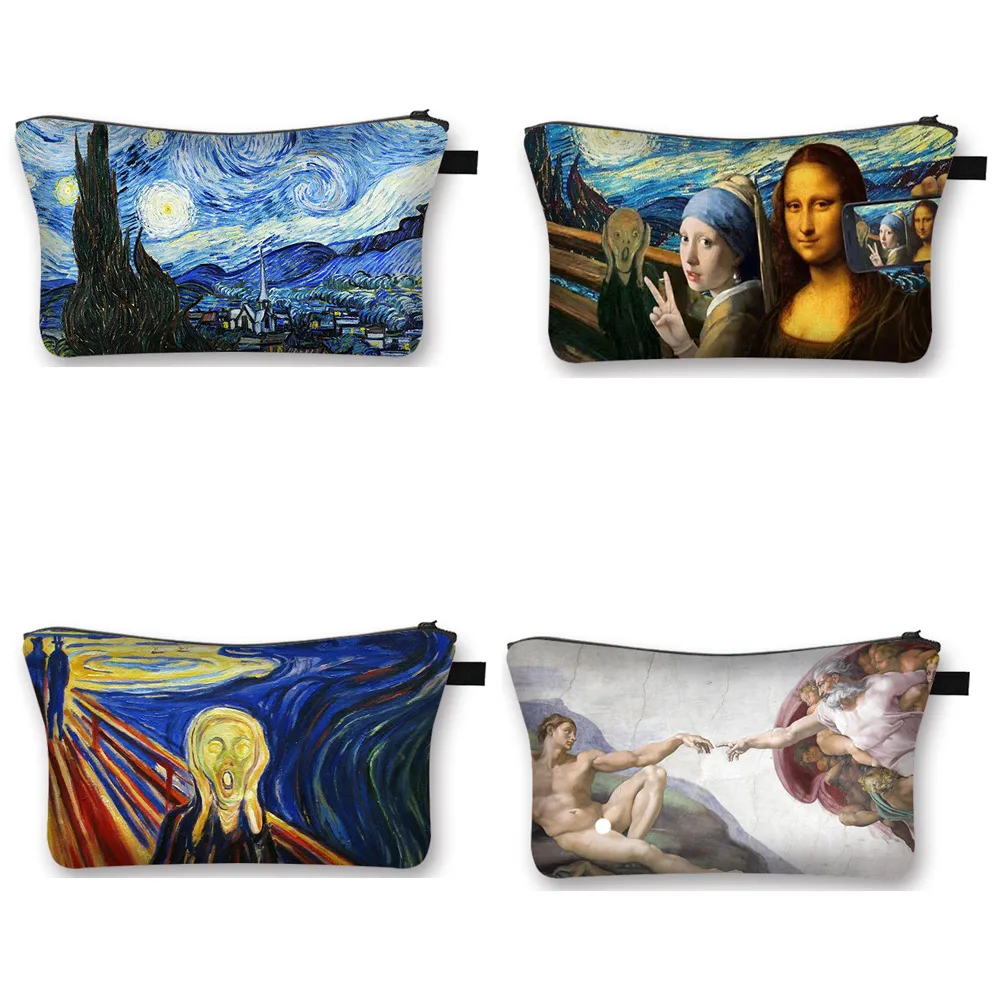 Starry Night / David / Mona Lisa Cosmetic Bag Women Fashion Makeup Bag logo printing
Starry Night / David / Mona Lisa Cosmetic Bag Women Fashion Makeup Bag logo printing
