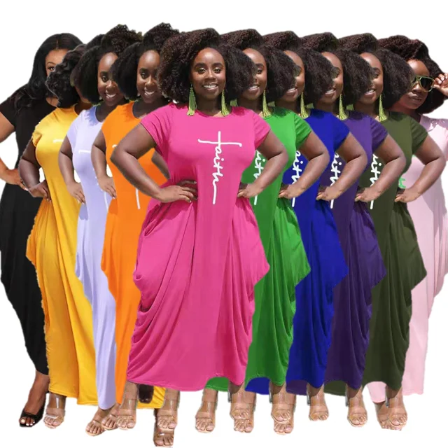 New Trendy Summer Women Solid Color Letter Printing Loose Plus Size Casual Dresses T-shirt Skirt Maxi Faith Dress
New Trendy Summer Women Solid Color Letter Printing Loose Plus Size Casual Dresses T-shirt Skirt Maxi Faith Dress