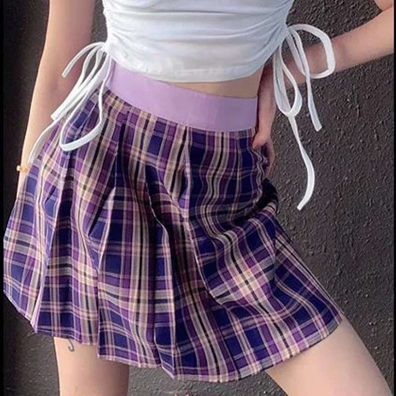 ShiYu 2021 New Wholesale High Quality Casual Purple High Waist Zipper Plaid Pleated a-line Skirt Women
ShiYu 2021 New Wholesale High Quality Casual Purple High Waist Zipper Plaid Pleated a-line Skirt Women