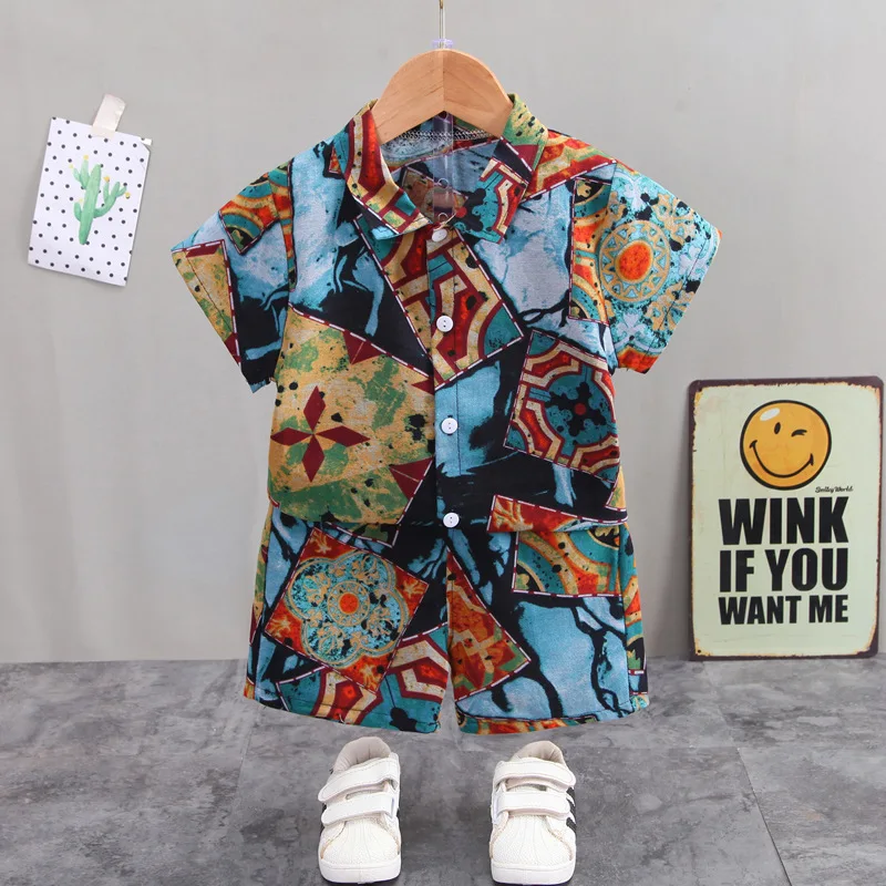 New style baby boys summer fancy print shirts suit toddler boys flower shirt with short pants holiday clothing set, Picture shows
New style baby boys summer fancy print shirts suit toddler boys flower shirt with short pants holiday clothing set, Picture shows