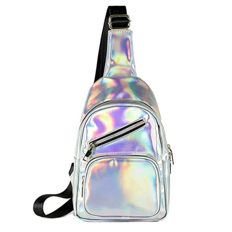 

Custom Fashion Design Holographic PU Messenger Bags Crossbody Shoulder Bag, Holographic or can be customized