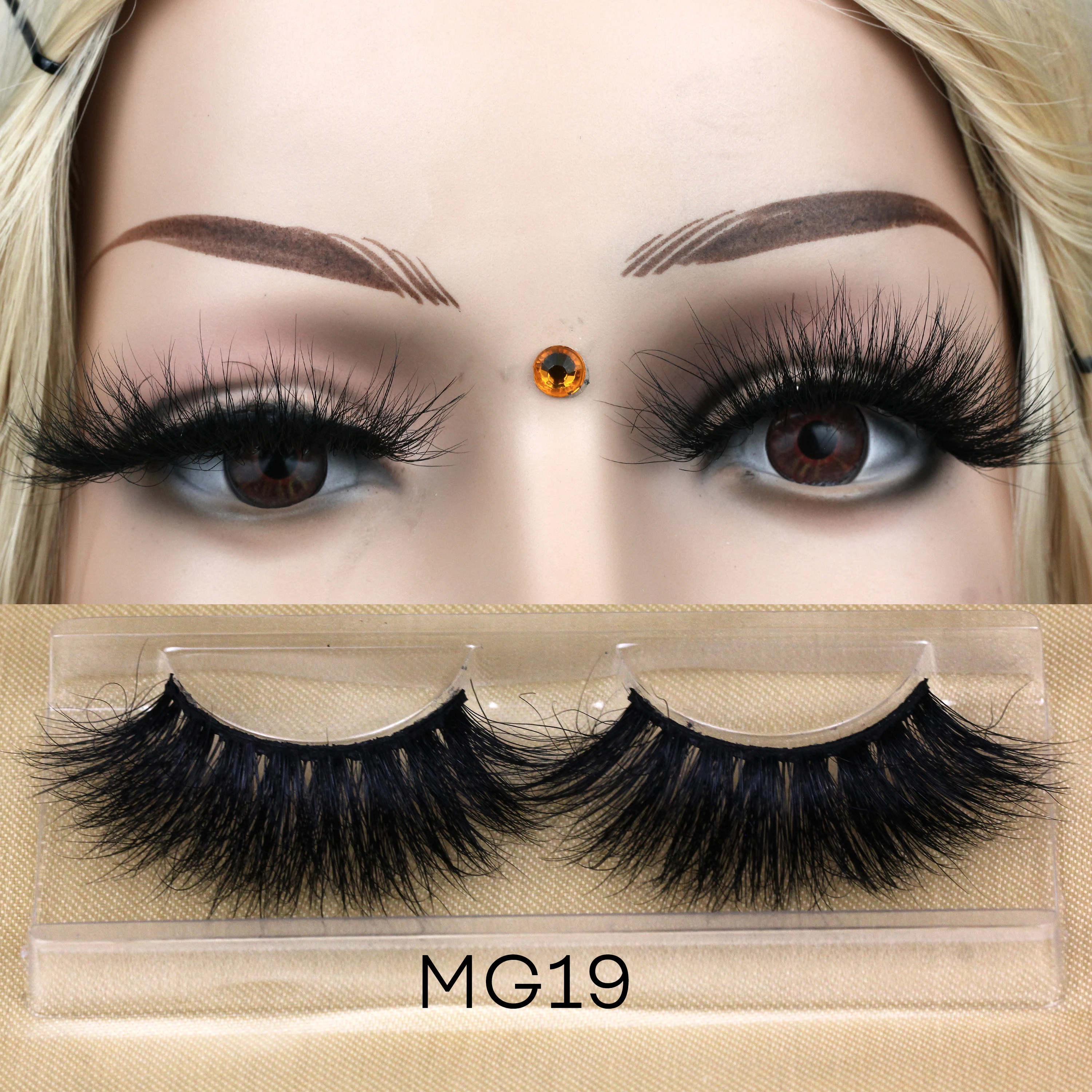 MG19 wholesale 5d mink eyelashes strips natural fluffy eyelashes 25 mm 3d mink eyelash with magnetic box, Natural black
MG19 wholesale 5d mink eyelashes strips natural fluffy eyelashes 25 mm 3d mink eyelash with magnetic box, Natural black