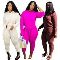 New Arrivals Fashion Women Casual Hooded Drawstring Long Sleeve Sweater Slim Pants 2 Pieces Set Solid Knitted Outfits Jumpsuit
New Arrivals Fashion Women Casual Hooded Drawstring Long Sleeve Sweater Slim Pants 2 Pieces Set Solid Knitted Outfits Jumpsuit