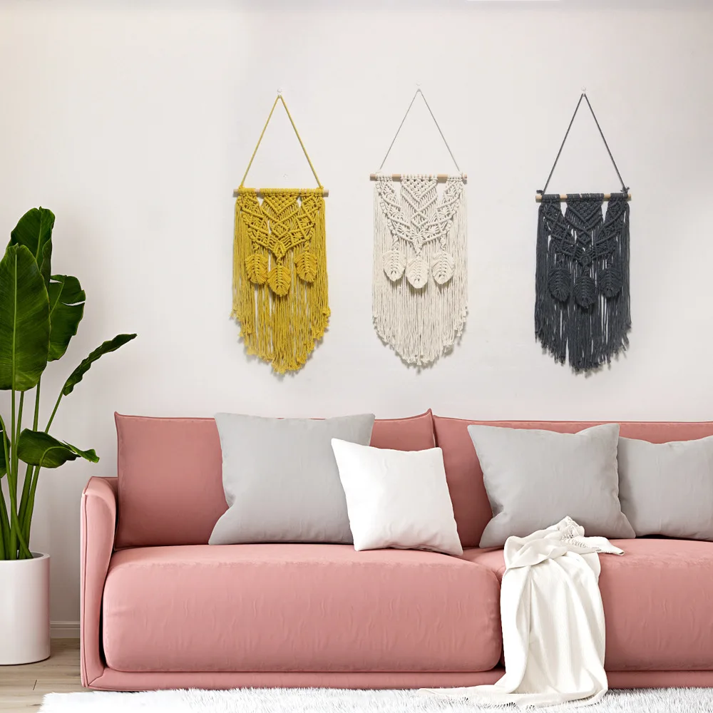 Simple Hand-woven Tapestry With Feather Wall Hanging Home Decoration Three Color Tapestry
Simple Hand-woven Tapestry With Feather Wall Hanging Home Decoration Three Color Tapestry