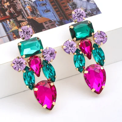 Luxury Women Jewelry Geometric Resin Water Drop Earrings Rose Red Green Crystal Water Drop Earrings for Wedding
Luxury Women Jewelry Geometric Resin Water Drop Earrings Rose Red Green Crystal Water Drop Earrings for Wedding