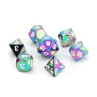 Gemstone Green Copper Glitter Gift Glow In The Dark Metal Polyhedral Dice Set