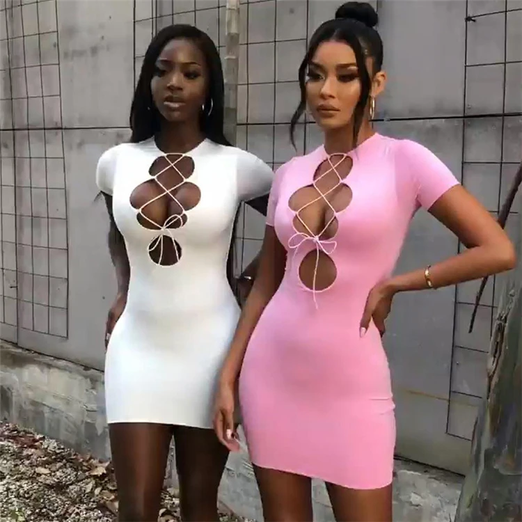 DUODUOCOLOR Casual fashion round neck solid color bandage women sexy summer style hollow out short dress D97977
DUODUOCOLOR Casual fashion round neck solid color bandage women sexy summer style hollow out short dress D97977