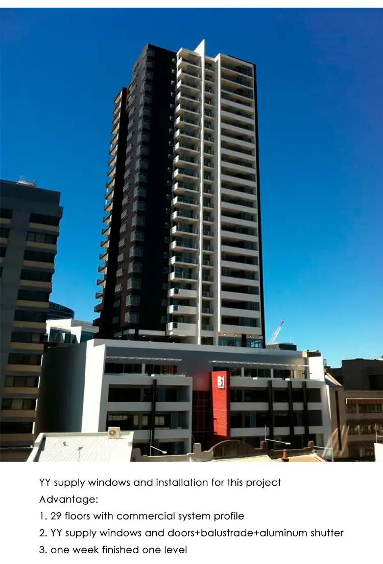 YY construction Aluminium Tilt and Turn Windows Two Open Way with Energy Efficient Glass