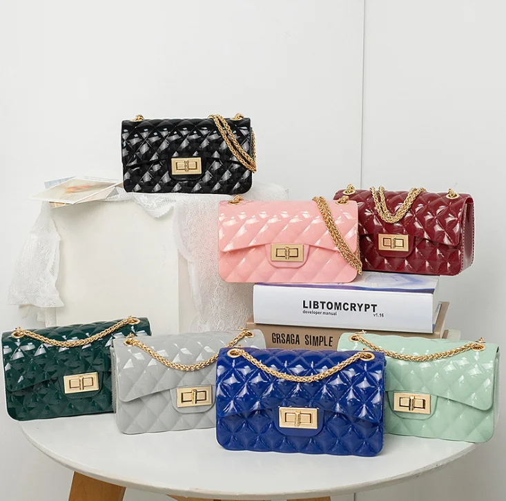 Wholesale trendy designer luxury ladies shoulder handbag Pvc Lattice Chain Candy Color Jelly Bag Women purses and handbags, Picture
Wholesale trendy designer luxury ladies shoulder handbag Pvc Lattice Chain Candy Color Jelly Bag Women purses and handbags, Picture