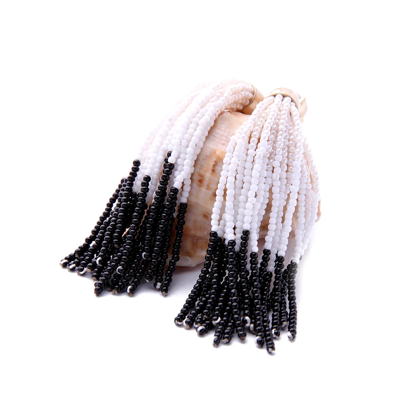 ed01092b Vintage Crystal Black And White Beads Big Long Tassle Earrings Jewelry
ed01092b Vintage Crystal Black And White Beads Big Long Tassle Earrings Jewelry