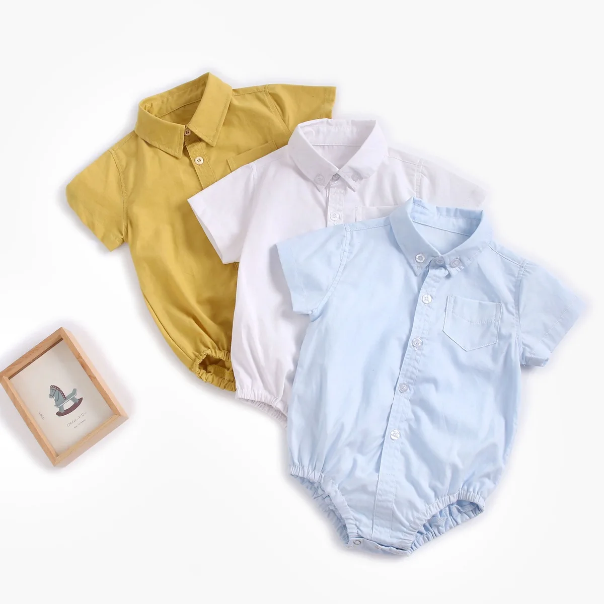 Baby suit baby solid color triangle crawler newborn cotton short sleeved shirt, 3 color
Baby suit baby solid color triangle crawler newborn cotton short sleeved shirt, 3 color