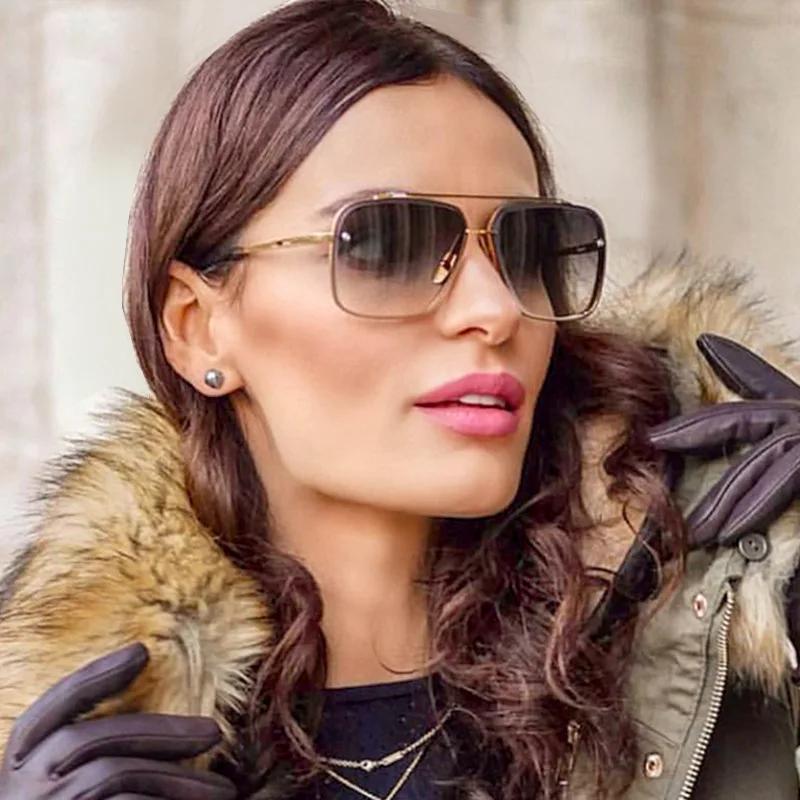 Fashion Cool Square Pilot Style Rivets Ditaeds Sunglasses Sonnenbrille Herren TintGradient Brand Design Sun Glasses Oculos DeSol, As picture show
Fashion Cool Square Pilot Style Rivets Ditaeds Sunglasses Sonnenbrille Herren TintGradient Brand Design Sun Glasses Oculos DeSol, As picture show