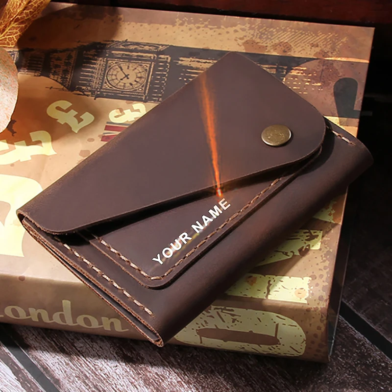 Drop Shipping Portable ID Credit Card Holder Sleeve Factory Free Engraving Name Handmade Real Cow Leather Short Wallet
Drop Shipping Portable ID Credit Card Holder Sleeve Factory Free Engraving Name Handmade Real Cow Leather Short Wallet
