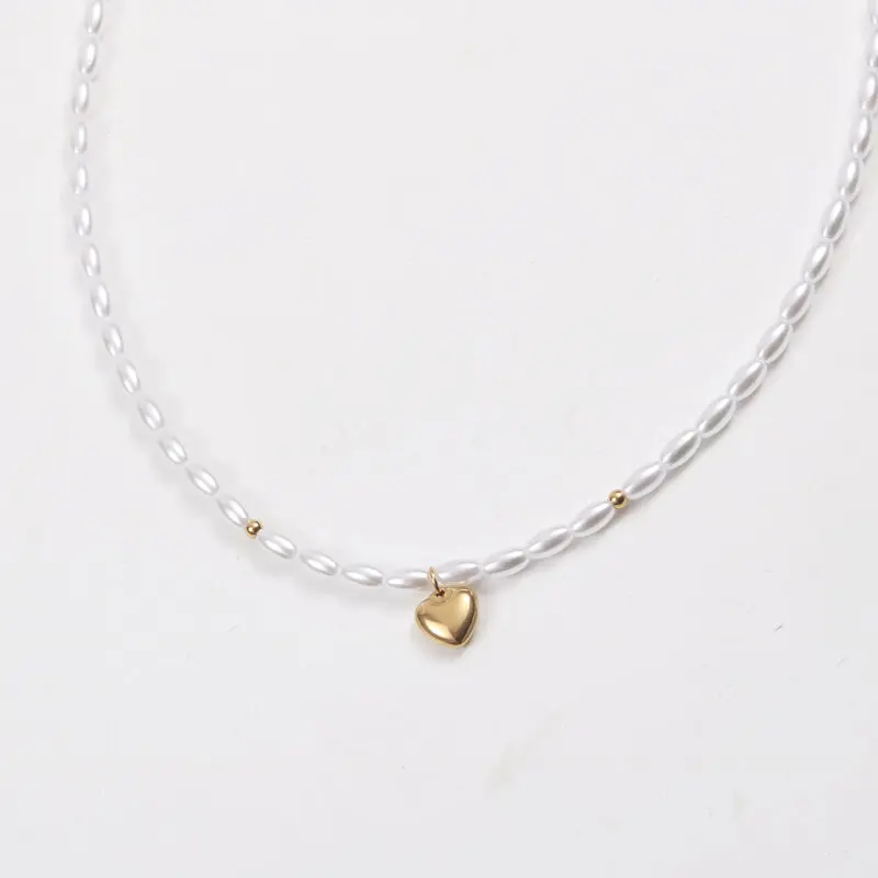 Joolim 18k Gold Plated Dainty Heart Pendant Pearl Chain Stainless Steel Necklace Jewelry Wholesale
Joolim 18k Gold Plated Dainty Heart Pendant Pearl Chain Stainless Steel Necklace Jewelry Wholesale