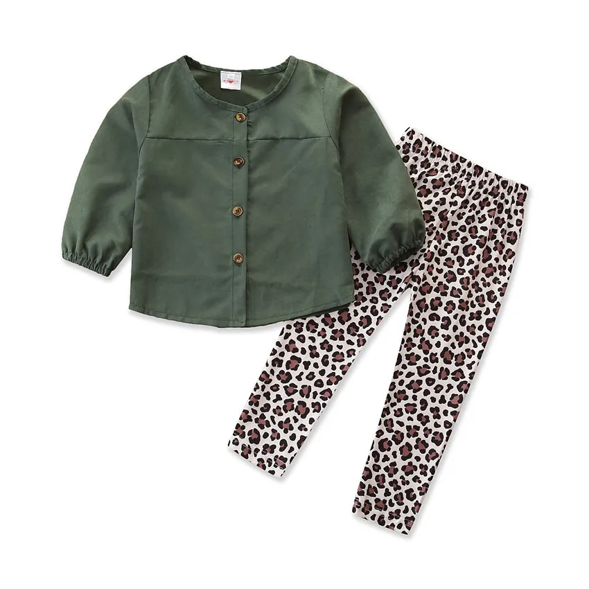 CYM208027 2021 long sleeve girl clothing two piece sets girls single breasted shirt + leopard Pants Set
CYM208027 2021 long sleeve girl clothing two piece sets girls single breasted shirt + leopard Pants Set