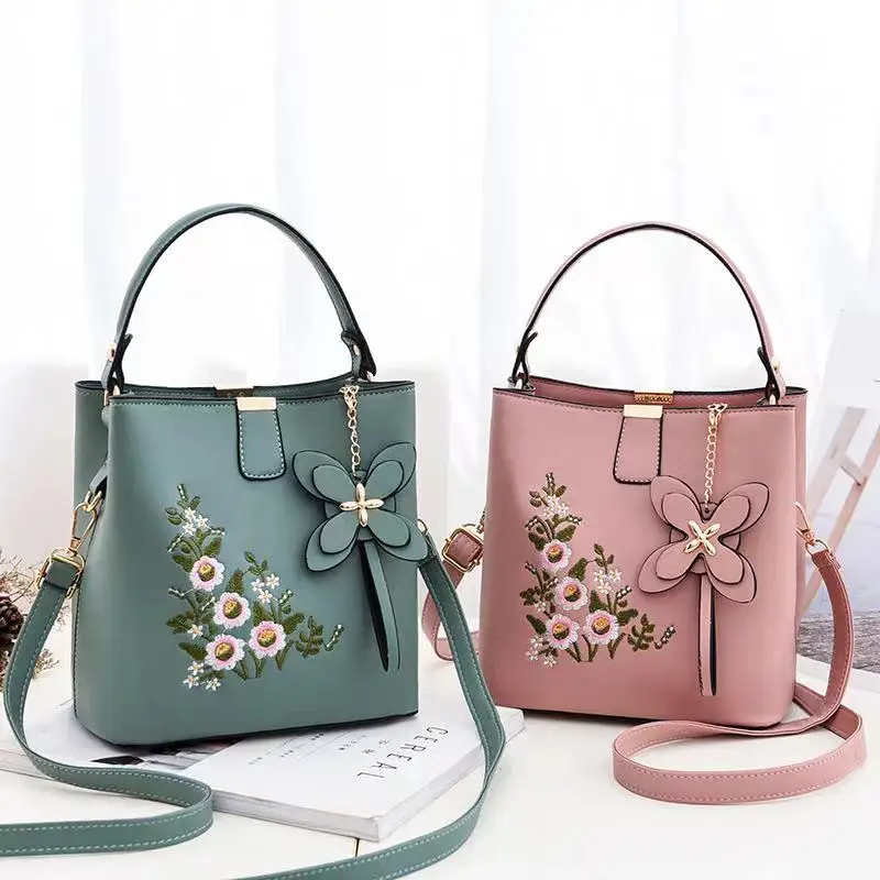 Fashion Embroidery Flowers Pattern Handbag Ladies Leather Shoulder Bags Top Handle Bucket Hand Bags For women, 6 colors
Fashion Embroidery Flowers Pattern Handbag Ladies Leather Shoulder Bags Top Handle Bucket Hand Bags For women, 6 colors