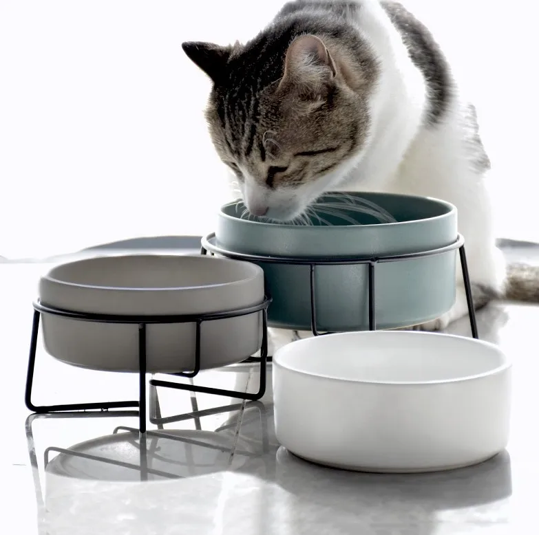 Ins Nordic Style Ceramic Bowl Feeder Drinking Water Pet Ceramic Bowl with Stainless Steel Stand Bowl, As picture
Ins Nordic Style Ceramic Bowl Feeder Drinking Water Pet Ceramic Bowl with Stainless Steel Stand Bowl, As picture