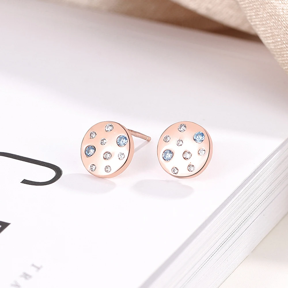 925 Sterling Silver Round Gemstone Stud Earrings New Fashion Gold Plated Jewelry For Women, Picture
925 Sterling Silver Round Gemstone Stud Earrings New Fashion Gold Plated Jewelry For Women, Picture