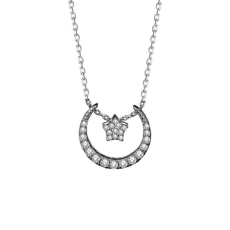 Jewelry Manufacturer Sterling Silver Rotatable Star Moon Micro Zircon Pendant Chain Necklace
Jewelry Manufacturer Sterling Silver Rotatable Star Moon Micro Zircon Pendant Chain Necklace