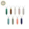 YWMA020 RDT One End Bullet Point Crystal Necklace Pendant Wholesale European and American Hexagonal Natural Stone Pendant