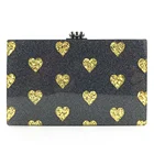Dinner bag Acrylic sequins color matching skewed chain hard shell clutch