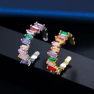 High Quality Multicolor Cubic Zirconia Open Ring Shiny Crystal Engagement Rings for Bridal
High Quality Multicolor Cubic Zirconia Open Ring Shiny Crystal Engagement Rings for Bridal