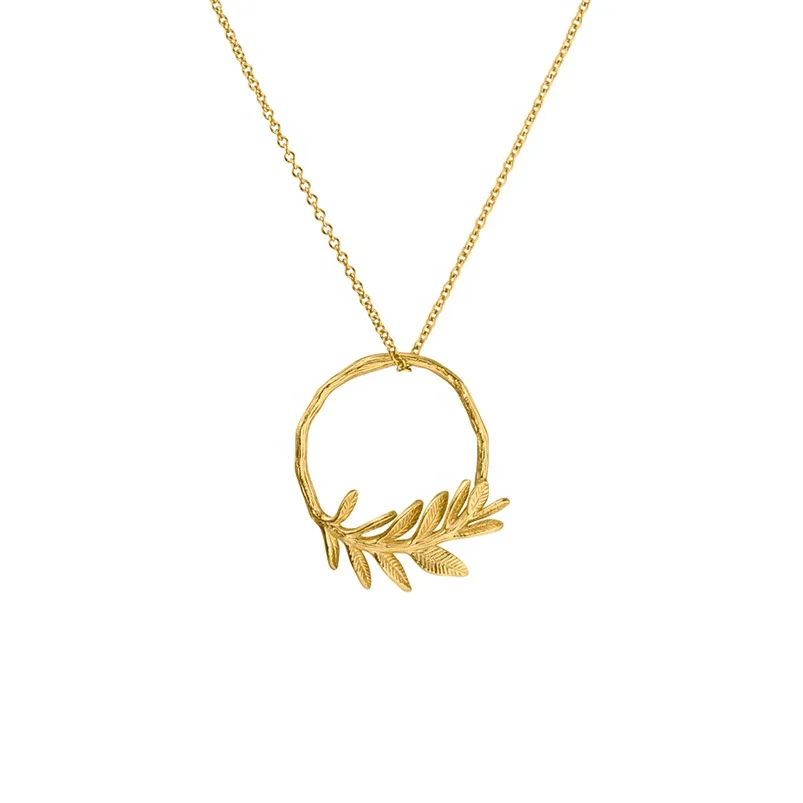 Gemnel New custom design gold plated laurel wreath kette pendant necklace 925 silver
Gemnel New custom design gold plated laurel wreath kette pendant necklace 925 silver