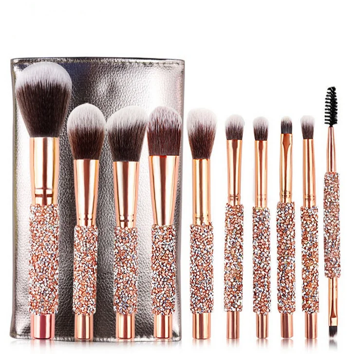 New 10 diamond handle makeup brush set beauty tools makeup brushes cross-border exclusively for manufacturers wholesale, Gold
New 10 diamond handle makeup brush set beauty tools makeup brushes cross-border exclusively for manufacturers wholesale, Gold