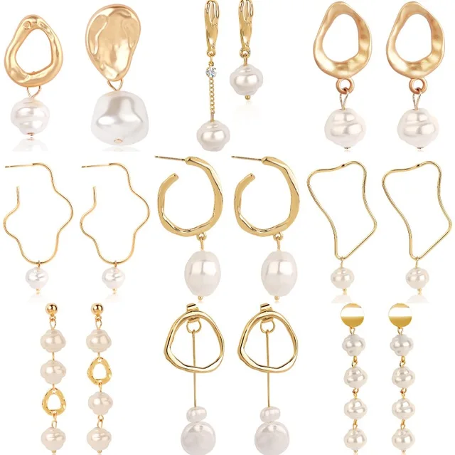 Wholesale New Arrived Irregular Natural Baroque Pearl Long Dangle Stud Set Earrings, Gold,customized color
Wholesale New Arrived Irregular Natural Baroque Pearl Long Dangle Stud Set Earrings, Gold,customized color