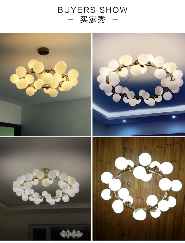 Luxury Decorative glass globe pendant lamp Dining Room Chandeliers Pendant Lights Hotel