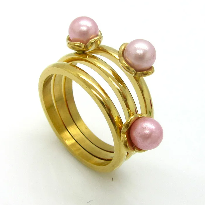 JUHU New golden flower fashion pearl stainless steel ring three-color pearl simple and elegant style jewelry for women, Colorful
JUHU New golden flower fashion pearl stainless steel ring three-color pearl simple and elegant style jewelry for women, Colorful