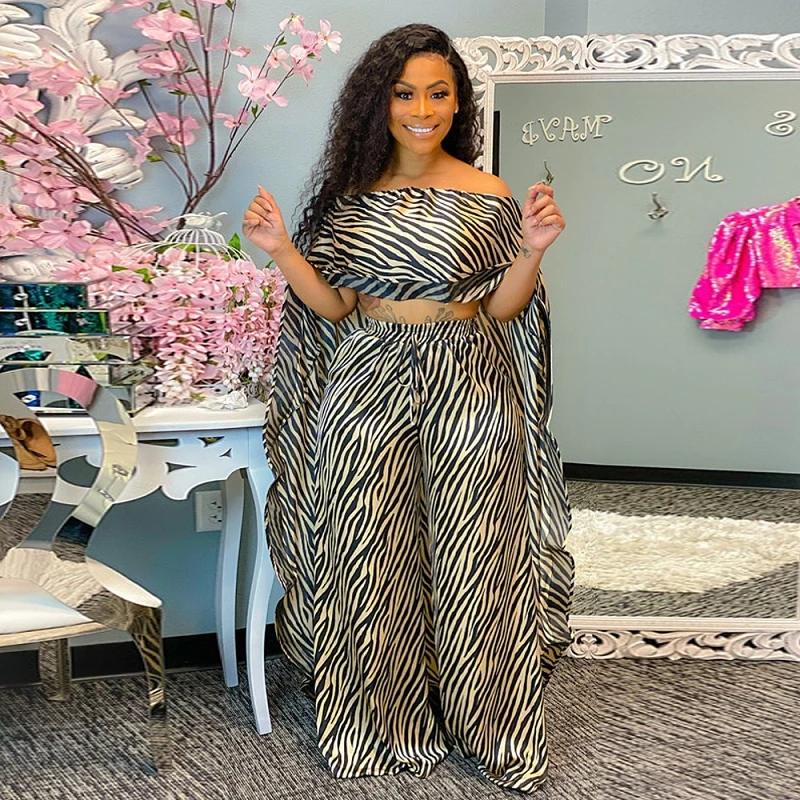 summer stripped print off the shoulder sleeve cape vest trousers long wide leg pants casual two pieces set
summer stripped print off the shoulder sleeve cape vest trousers long wide leg pants casual two pieces set