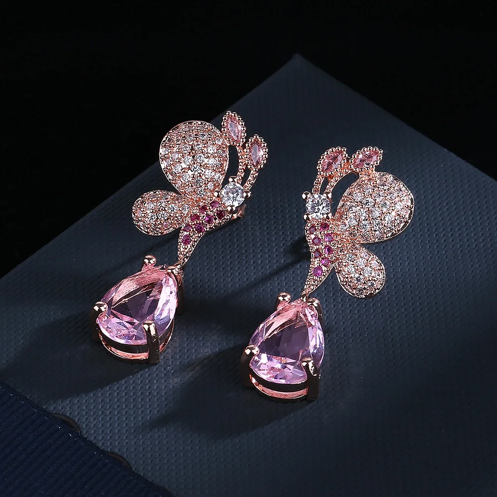 Exquisite Cubic Zircon Flower Earrings For Female Earring Women Fashion Jewelry Long zircon Dangler Earrings
Exquisite Cubic Zircon Flower Earrings For Female Earring Women Fashion Jewelry Long zircon Dangler Earrings