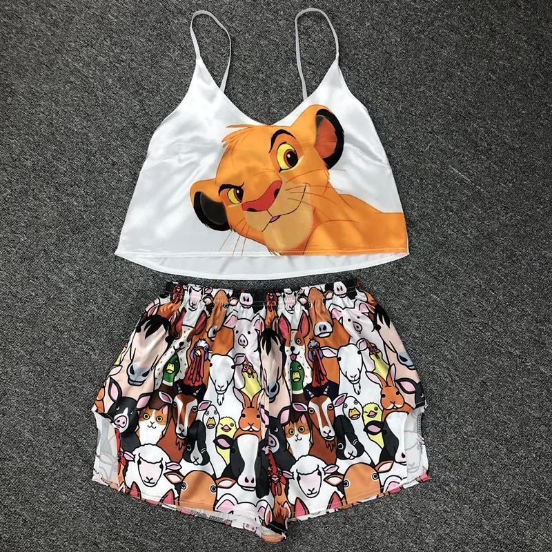 MCK-A478 Women's Sleepwear Satin Silk Cartoon Printed 2 Pieces Set Crop Top+short Pant European Hot Sales Sexy Silk night wear
MCK-A478 Women's Sleepwear Satin Silk Cartoon Printed 2 Pieces Set Crop Top+short Pant European Hot Sales Sexy Silk night wear