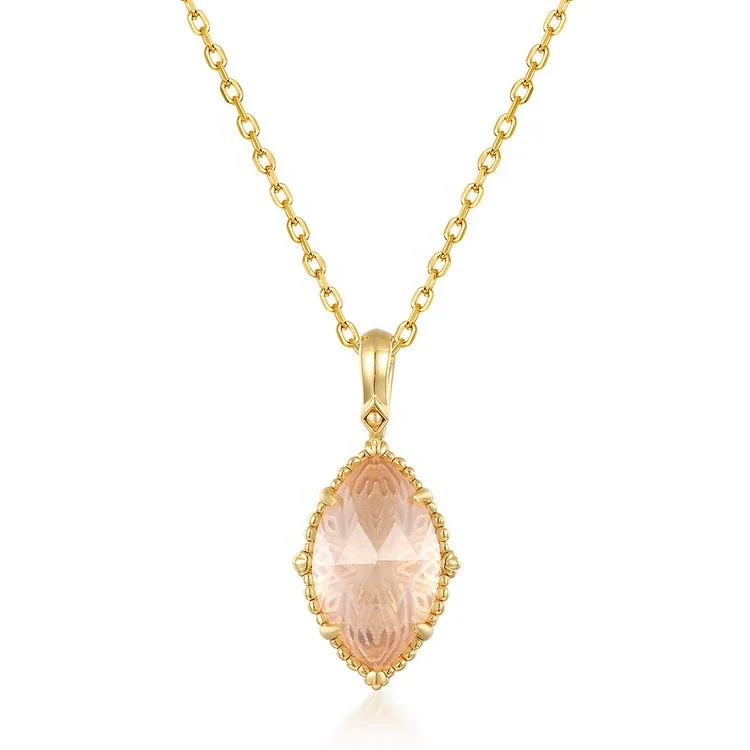 Wholesale Hot Selling Natural Stone Pendant High Quality Marquise Rose Quartz Gemstone Pendant 
Wholesale Hot Selling Natural Stone Pendant High Quality Marquise Rose Quartz Gemstone Pendant