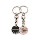 Custom Zinc Alloy Coin Key Chain Ring Soft Enamel Mmetal Euro Token Shopping Cart Trolley Coin Keychain