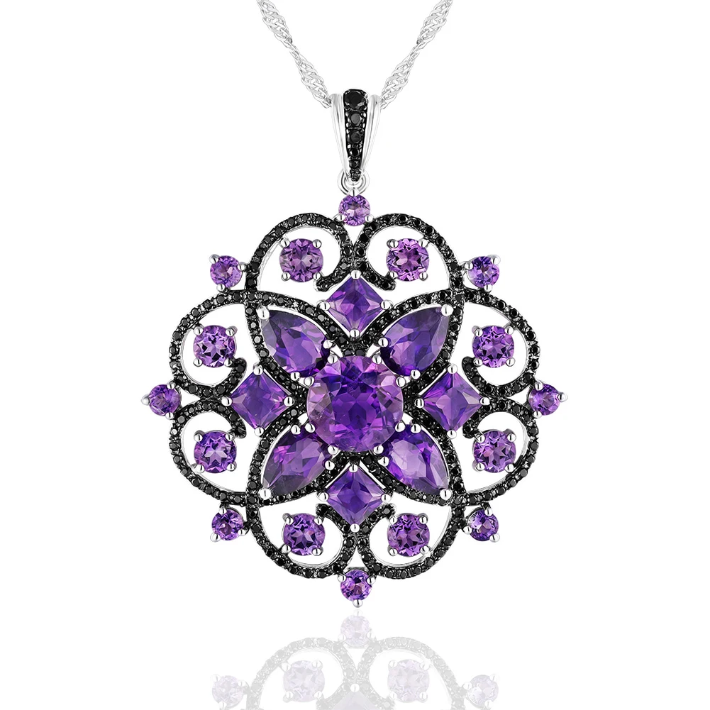 Natural Amethyst Necklace Black Spinel Gem Pendant 925 Sterling Silver Jewelry Women Custom necklace
Natural Amethyst Necklace Black Spinel Gem Pendant 925 Sterling Silver Jewelry Women Custom necklace