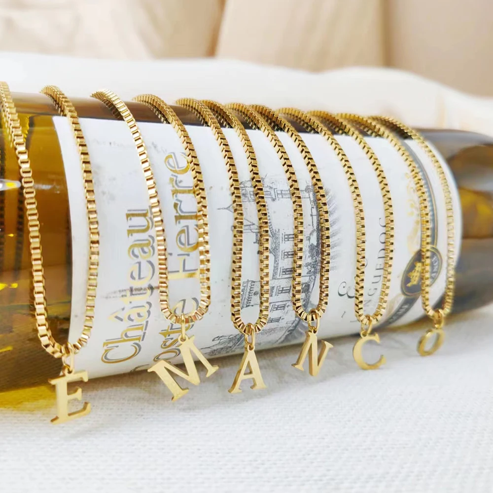 eManco Initial Necklace 316 Stainless Steel Jewelry Trend Necklace Gold Plated Alphabet Pendant Box Chain Necklace
eManco Initial Necklace 316 Stainless Steel Jewelry Trend Necklace Gold Plated Alphabet Pendant Box Chain Necklace
