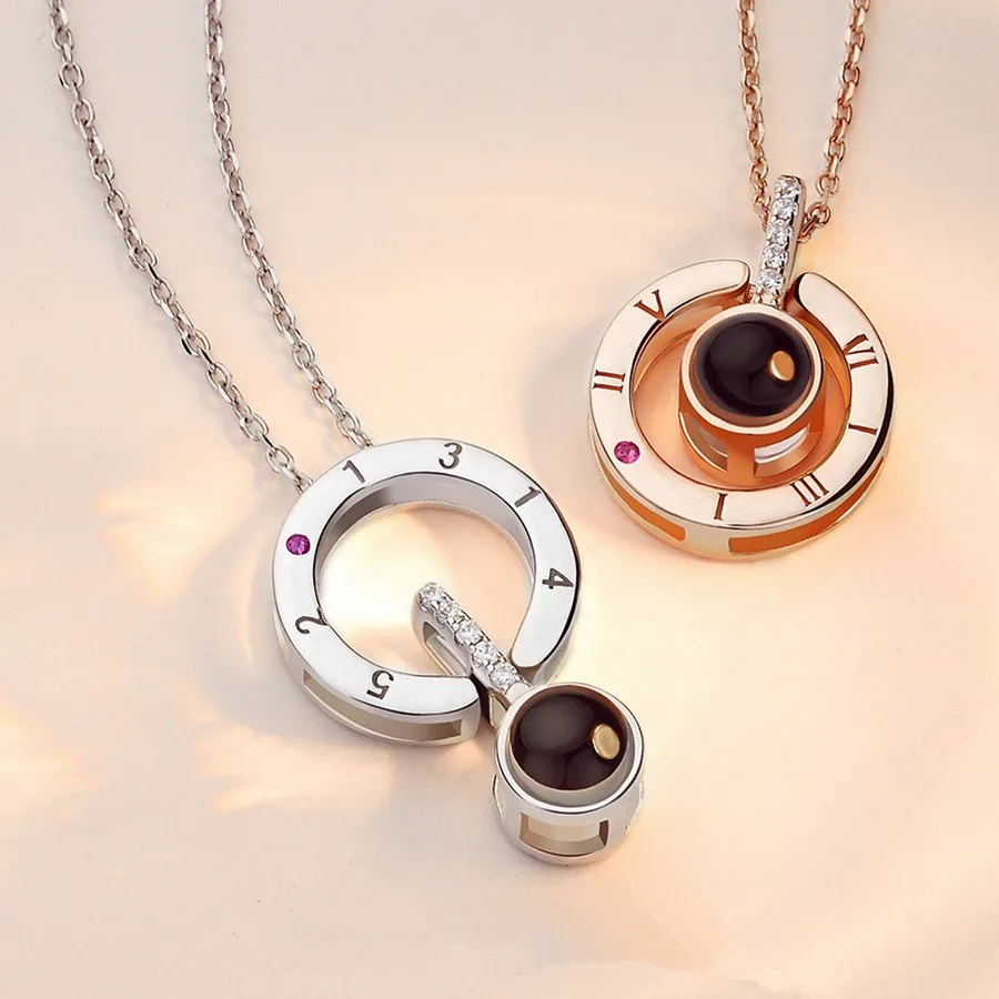 CAOSHI Rose Gold Projection Pendant Necklace for Women Romantic Valentine's Day 100 Languages I Love You Necklace
CAOSHI Rose Gold Projection Pendant Necklace for Women Romantic Valentine's Day 100 Languages I Love You Necklace
