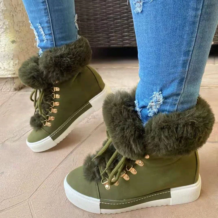 Women's Winter Ankle Boot Faux Fur Round Toe boots for lady lace up fuzzy booties women's boots, Customized color
Women's Winter Ankle Boot Faux Fur Round Toe boots for lady lace up fuzzy booties women's boots, Customized color