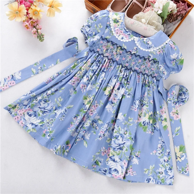 C262673 smocked dress girls clothes summer flower floral ruffles cotton kids clothing wholesale
C262673 smocked dress girls clothes summer flower floral ruffles cotton kids clothing wholesale
