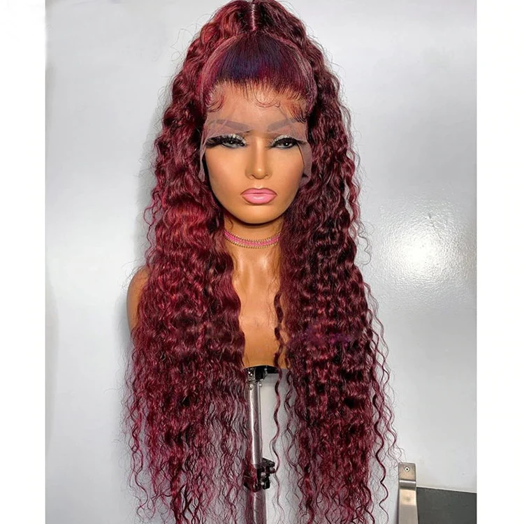 Perruques Rouges Coloured Curly Wigs Peruvian Hair Water Wave Wigs Glueless Cuticle Aligned Lace Frontal Wigs With Baby Hair
Perruques Rouges Coloured Curly Wigs Peruvian Hair Water Wave Wigs Glueless Cuticle Aligned Lace Frontal Wigs With Baby Hair