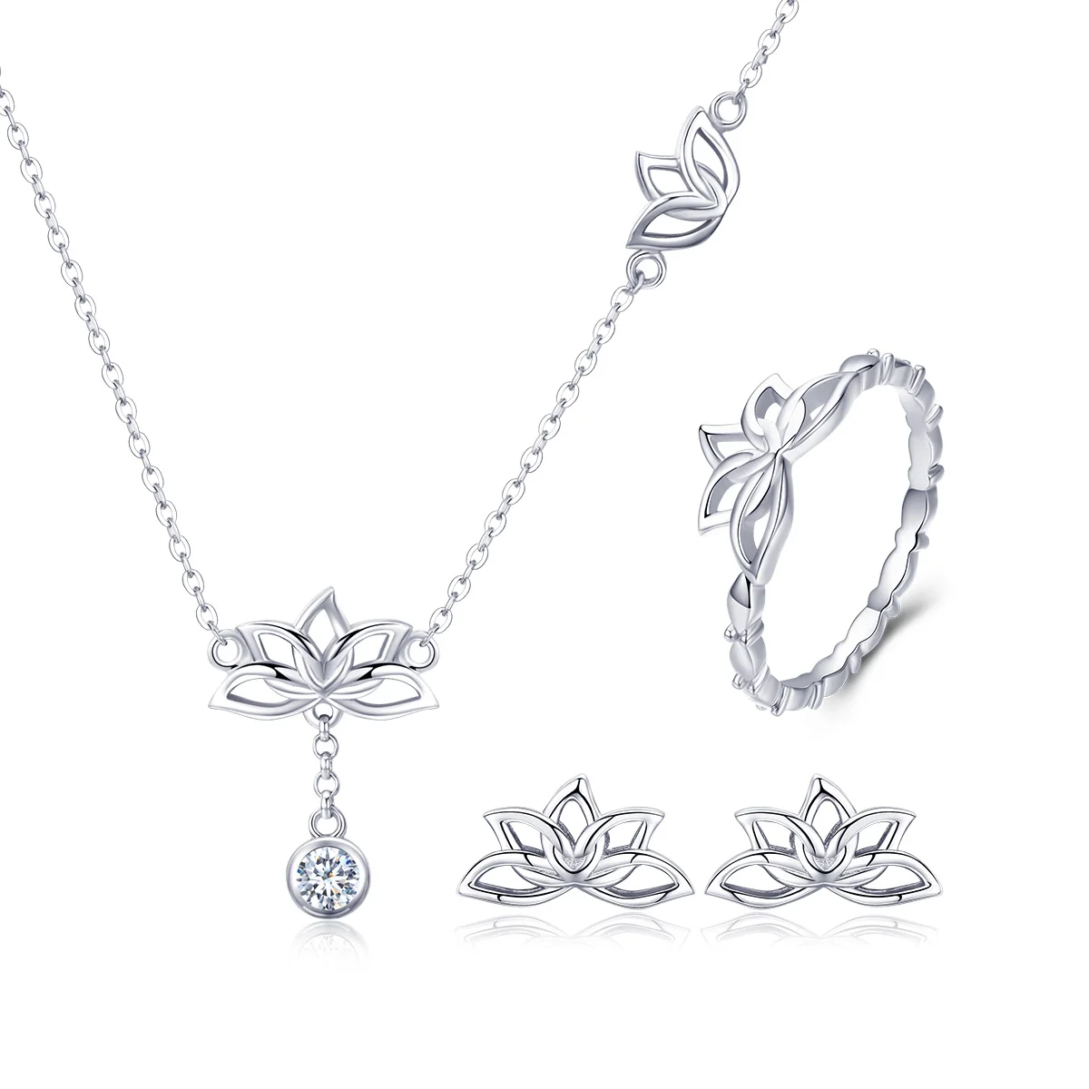 ZHS067 Beautiful ring necklace and earring for women 925 sterling silver flower jewelry set
ZHS067 Beautiful ring necklace and earring for women 925 sterling silver flower jewelry set